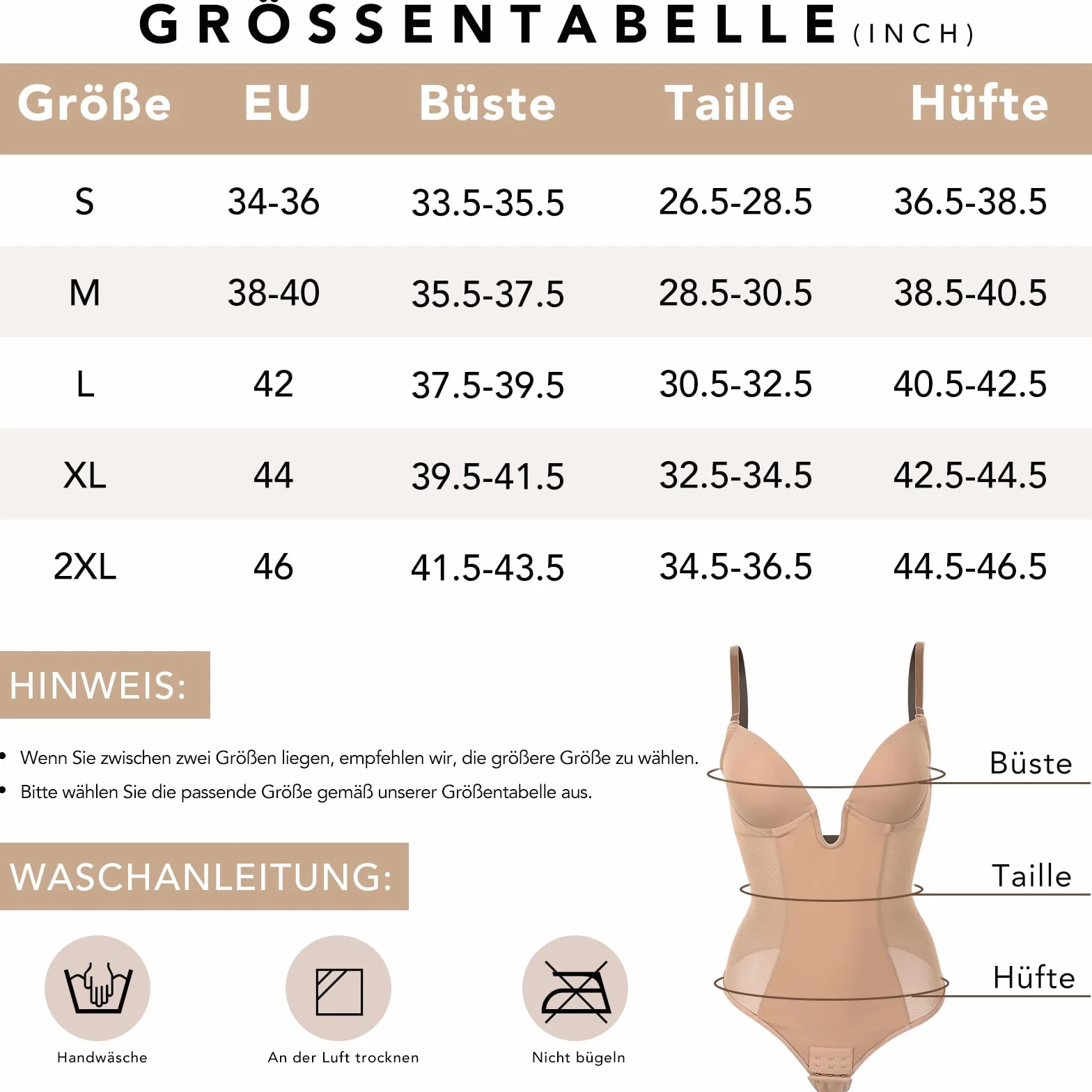SHAPERIN Damskie body modelujące bez pleców, wyszczuplające brzuch, biustonosz push-up, głęboki dekolt w kształcie litery U