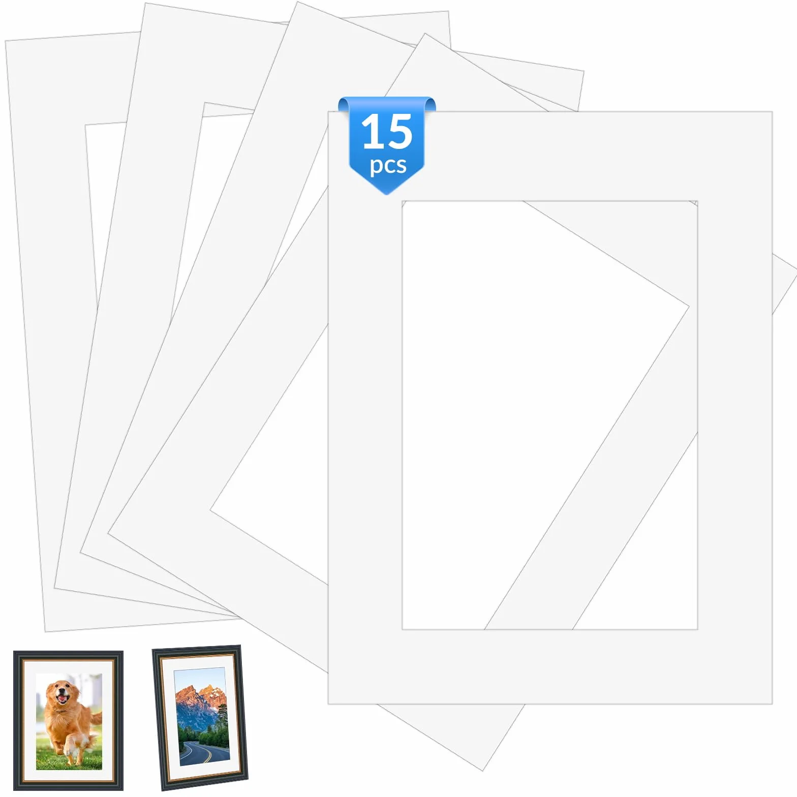 HIMOMO 15 sztuk kartonowych passe-partout białe 30 x 40 cm do prezentacji zdjęć