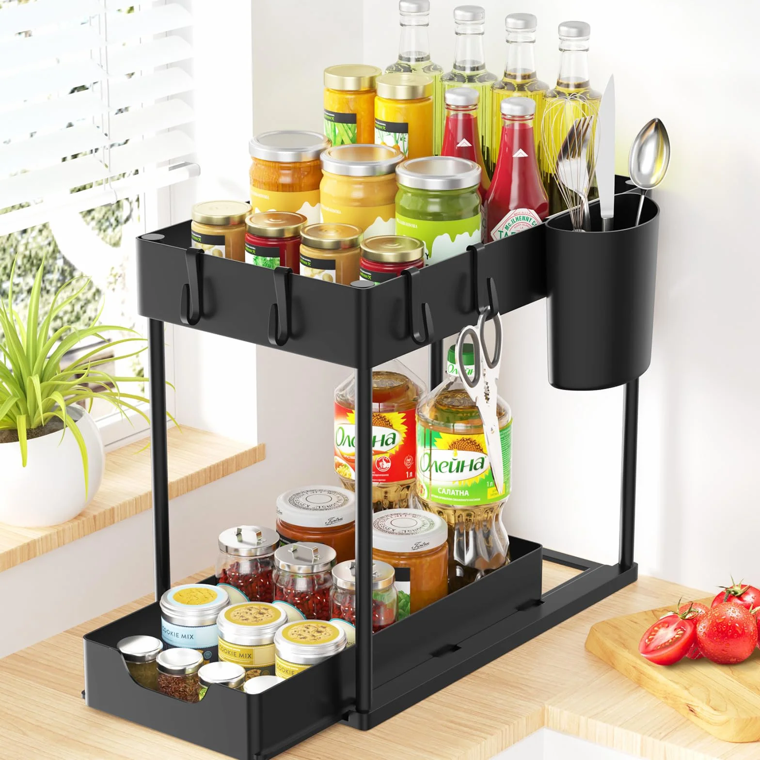 Organizer do zmywarki 2 poziomy 4 haczyki 1 kubek wiszący 30 kg