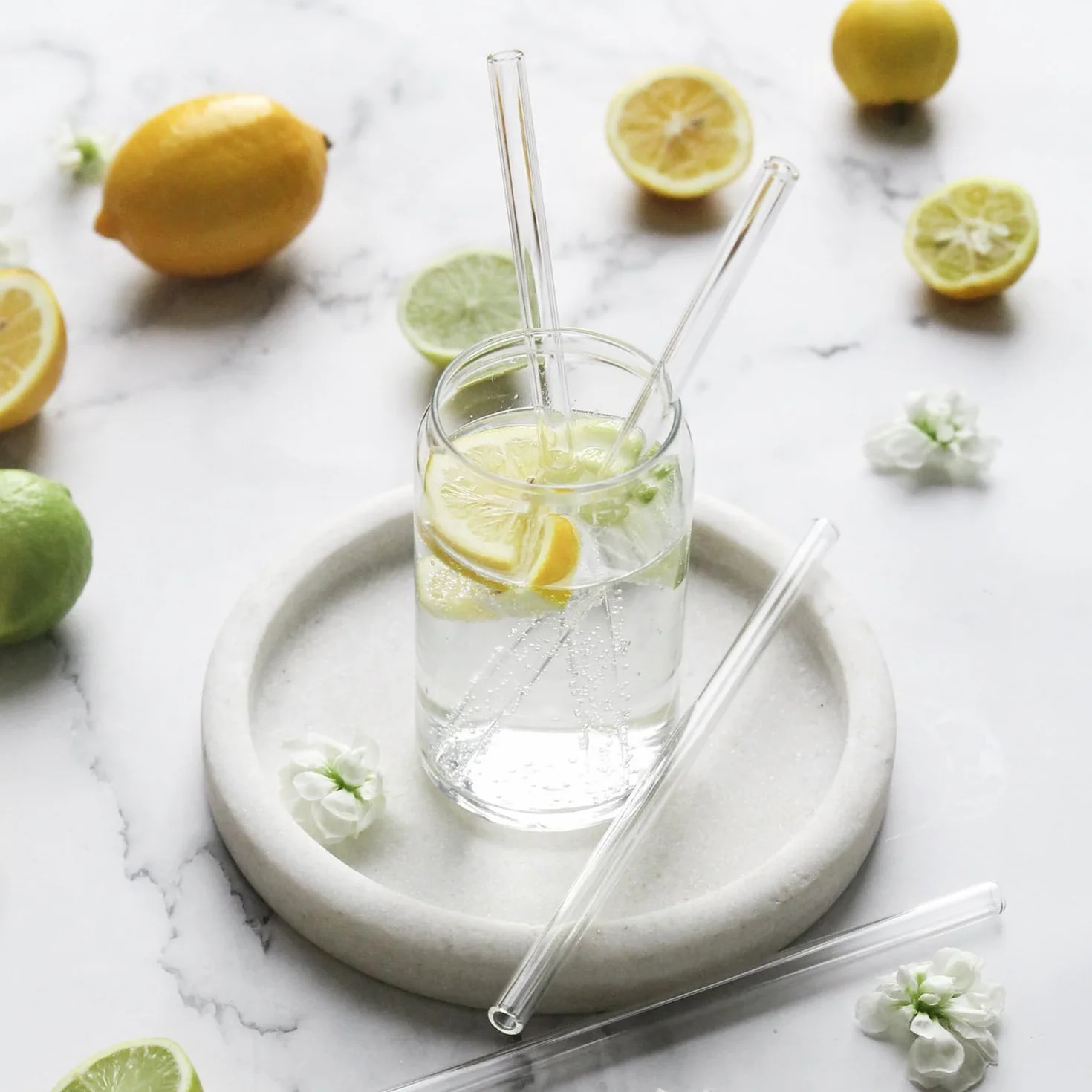 Szklane słomki wielokrotnego użytku 10 sztuk 8 mm do smoothie, kawy