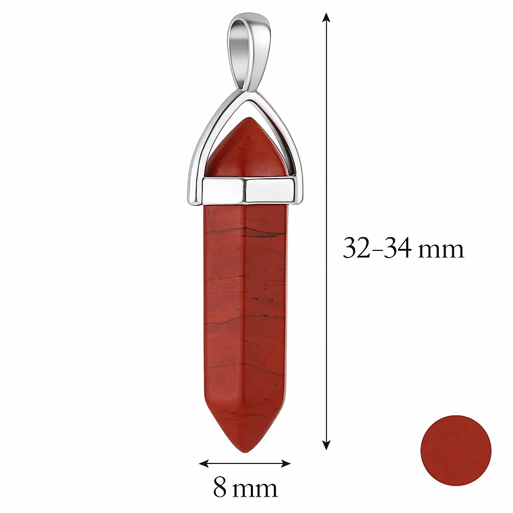 Naturalny Czerwony Jaspis Wisiorek | Amulet energetyczny | Równoważy czakrę korzenia | Regulowany sznurek | Styl czeski | Duchowy prezent, 32, Kamień, Czerwony Jaspis
