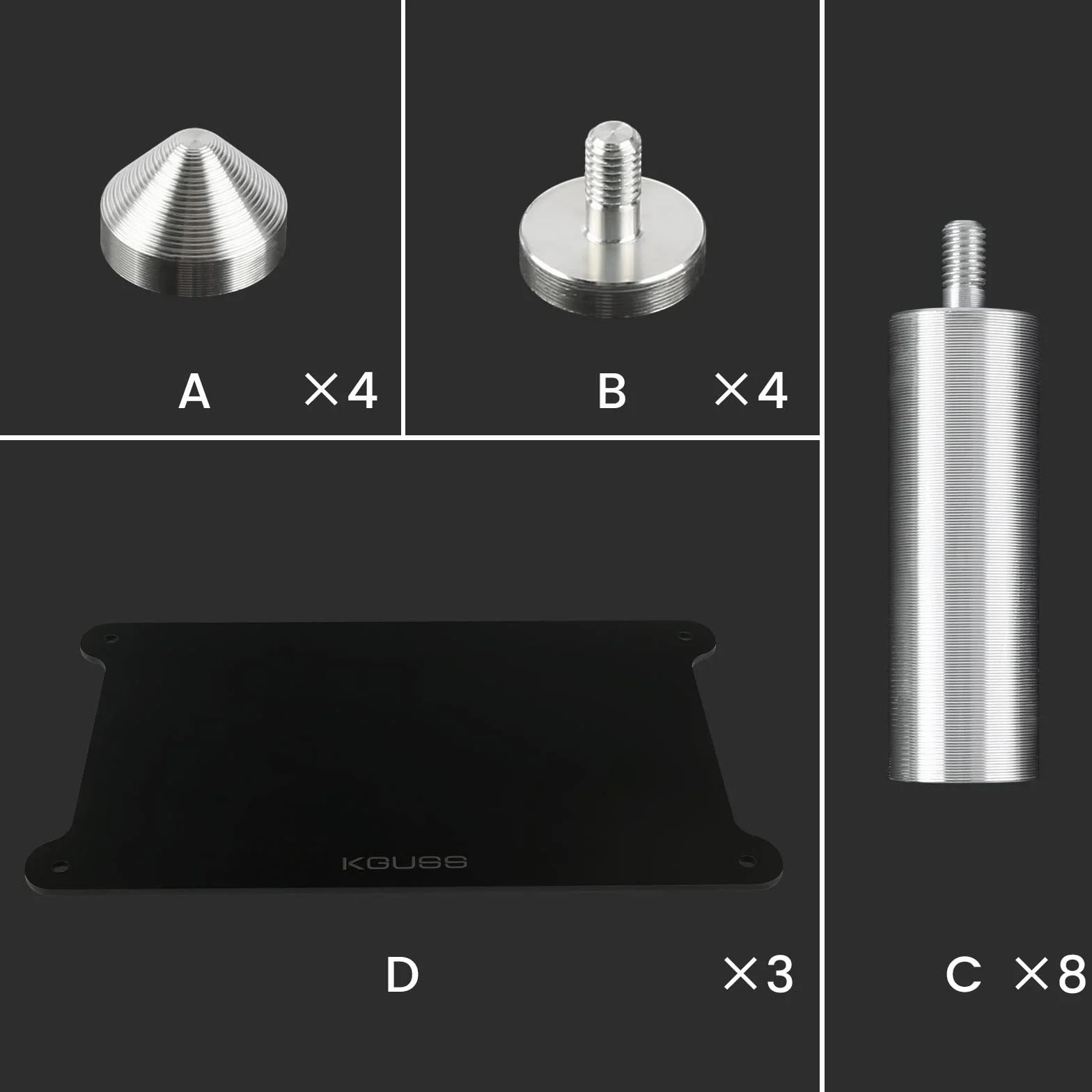 KGUSS Mini stojak na komponenty audio akrylowy 2-warstwowy rack aluminiowe uchwyty mały biurkowy przezroczysty stojak na sprzęt audio HiFi wzmacniacz dac