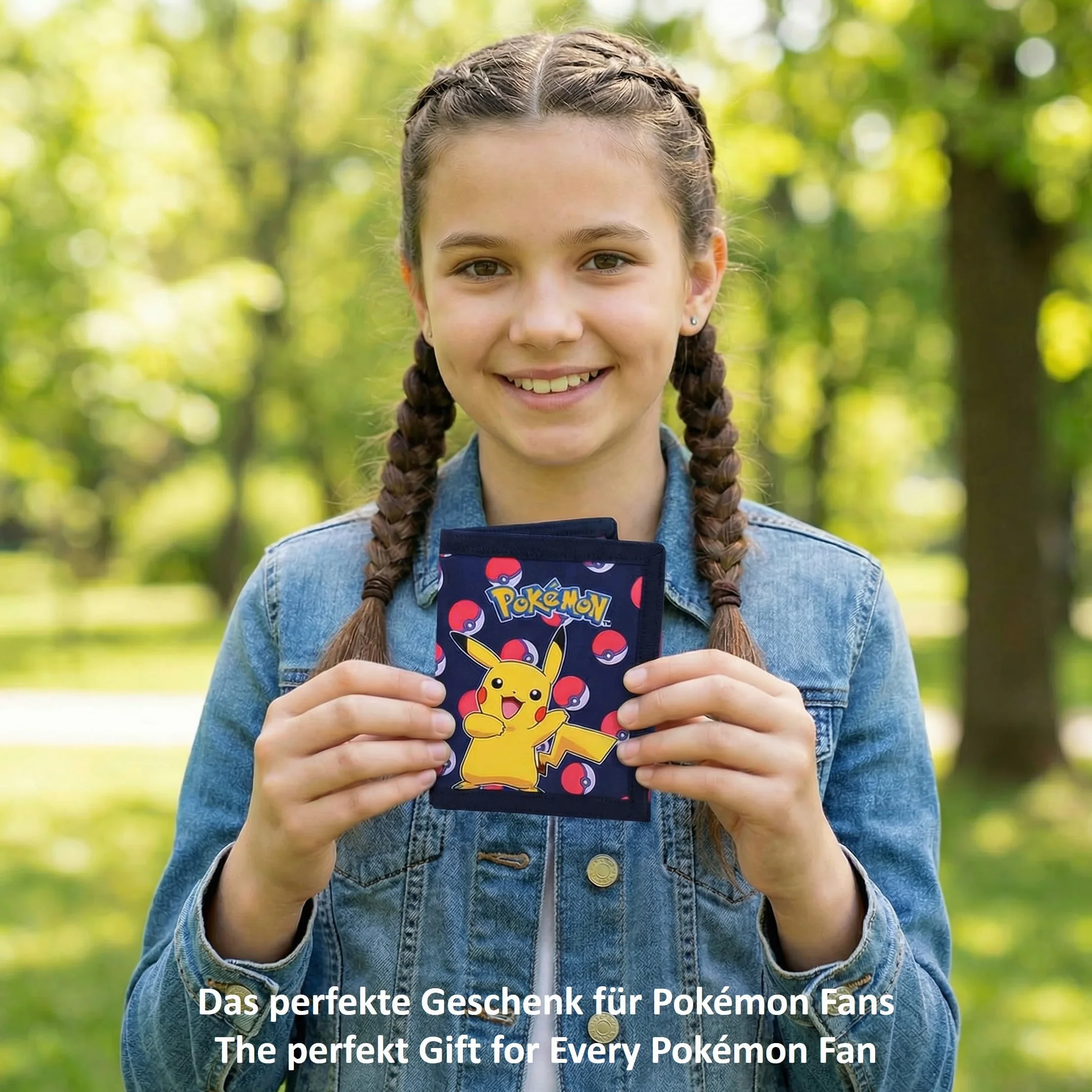 Theonoi Pokémon portfel dziecięcy z motywem Pikachu i Pokéball – oficjalny artykuł dla fanów portfel z kieszenią na monety i zapięciem na rzepy dla chłopców i dziewczynek