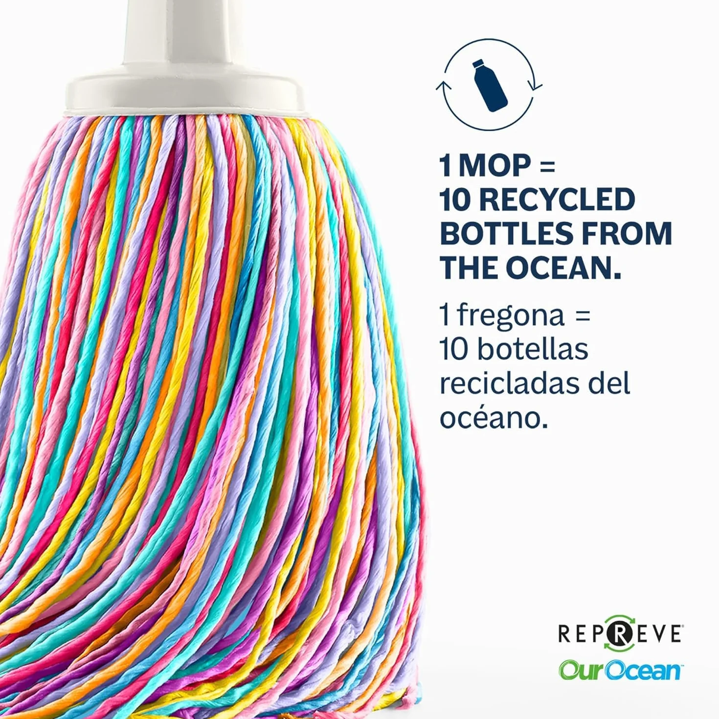 Mop z mikrofibry z recyklingu z 4 chusteczkami, zrównoważony zestaw do czyszczenia Sunrise