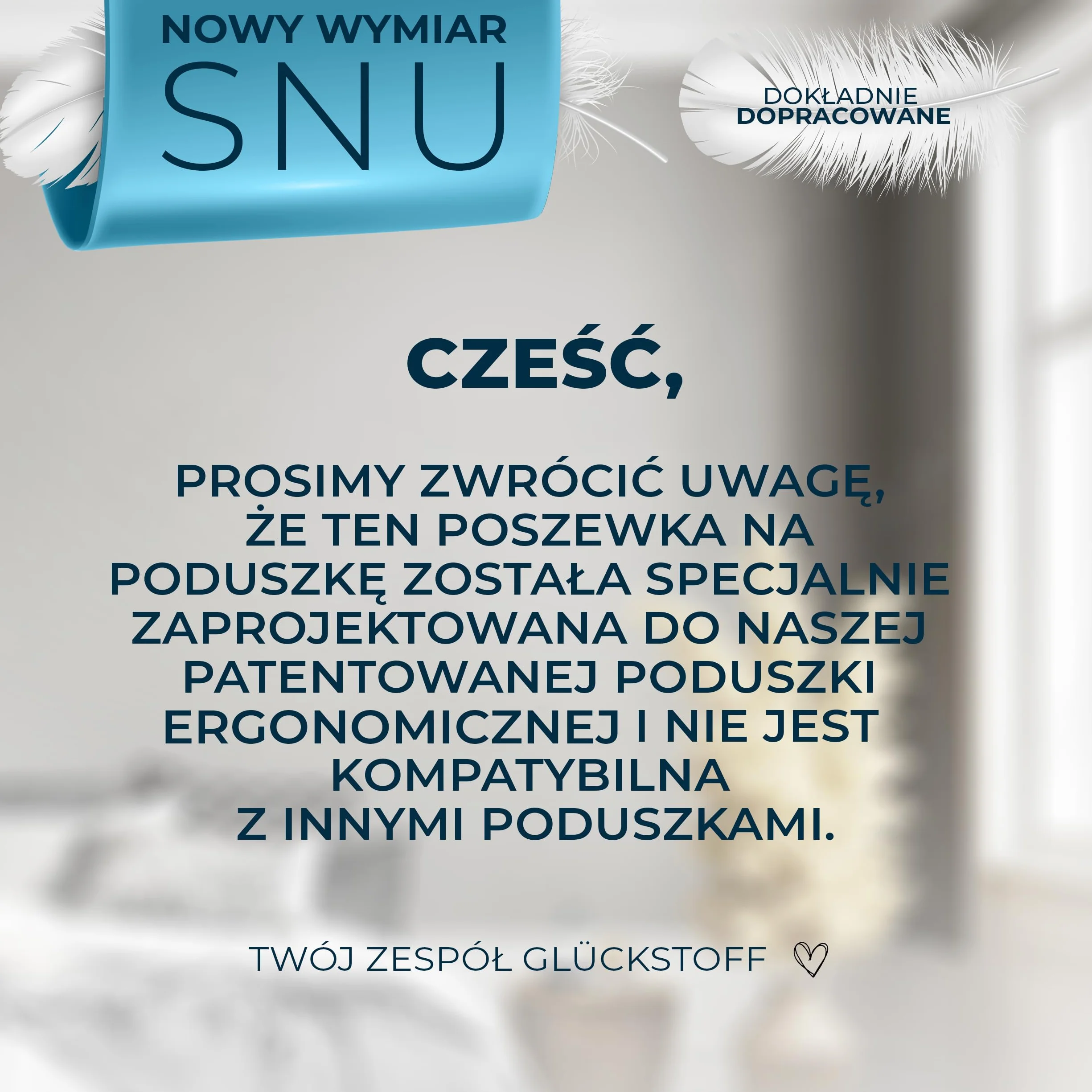 GLÜCKSTOFF® Poszewka na poduszkę ergonomiczną [Z EFEKTEM CHŁODZENIA I CIEPŁA] z włókien bambusowych i spandeksu | Miękka i Przytulna | Poszewka Zapasowa | Szary | Wersja: Ergo