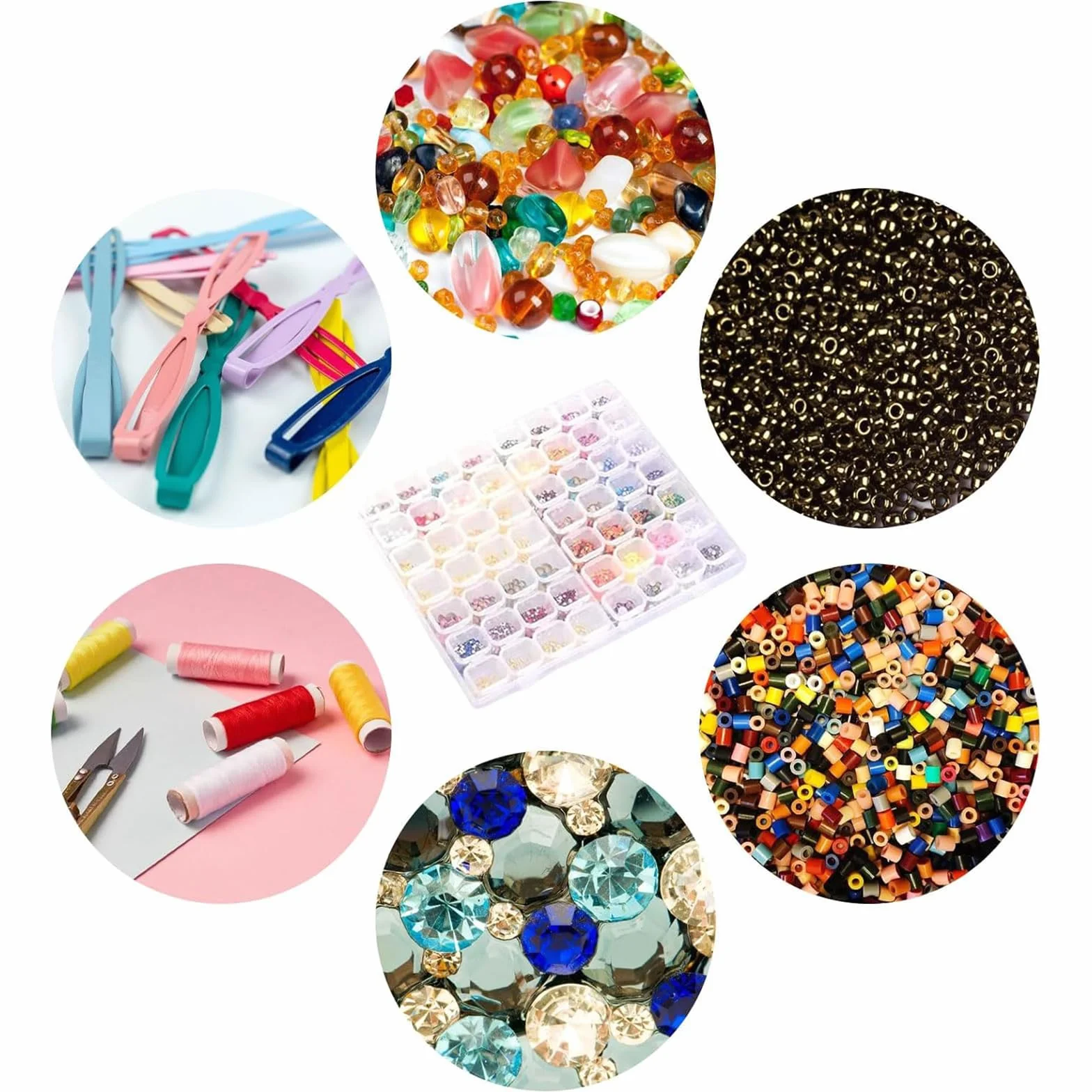 Pudełko z przegródkami, pudełka do przechowywania, plastikowe pudełka do przechowywania, przezroczyste pojemniki, przenośne pudełko na biżuterię, plastikowe mini przezroczyste pojemniki, 56 przegródek
