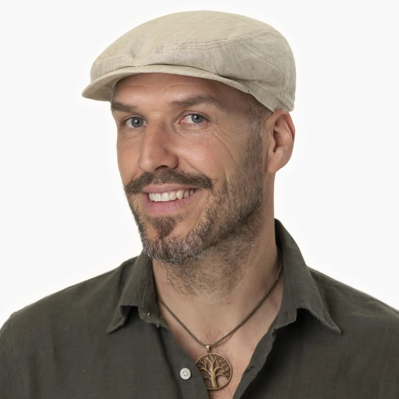 Stetson Belfast Linen Summer Flat CapMężczyźni - Made in the EU kaszkiet czapka z lnu gawroszka daszkiem Lato wiosna-lato - 60 cm brązowy