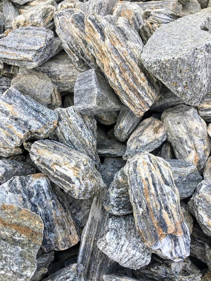 Generisch Kamienie dekoracyjne, gnejs, kora kamienna, 31-63 mm, 20 kg, żwir ozdobny, do ogrodu, mieszany żwir rzeczny do wypełniania wazonów, architektury krajobrazu, akwariów i ogrodu