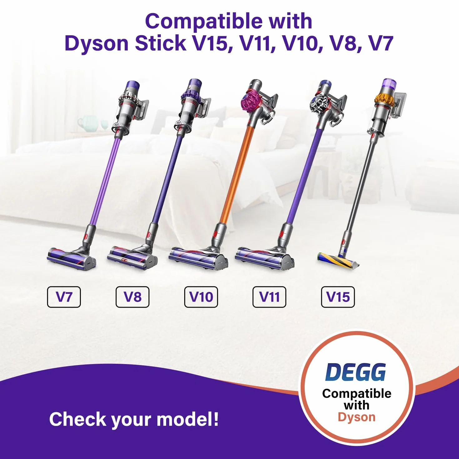 Rura Teleskopowa 32 mm do Dyson V7 V8 V10 V11 V15 Fioletowa - Części Zamienne