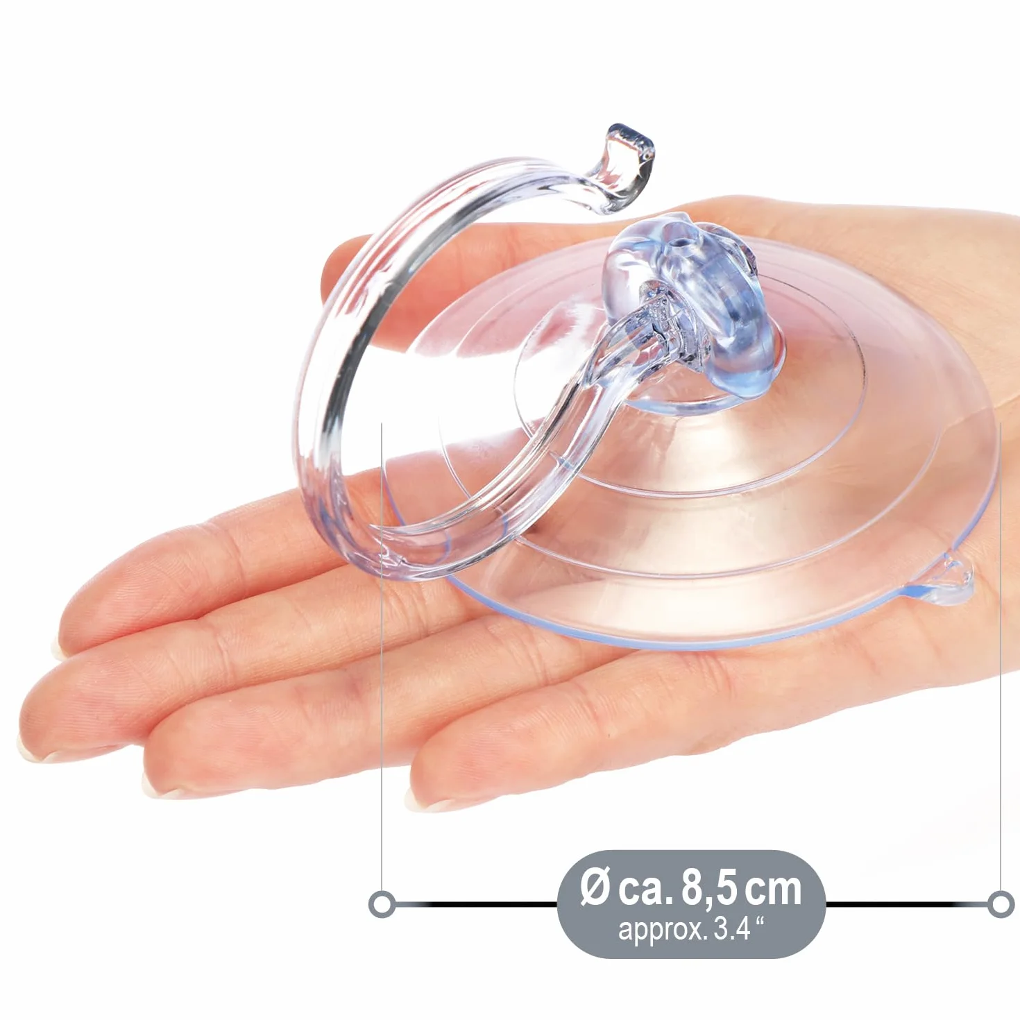 COM-FOUR® XL Hak na wianki - wieszak na jesienne dekoracje na szyby, okna i drzwi - duzy haczyk z przyssawka - duza sila trzymania 5 kg (1 haczyk - XL - przezroczysty)