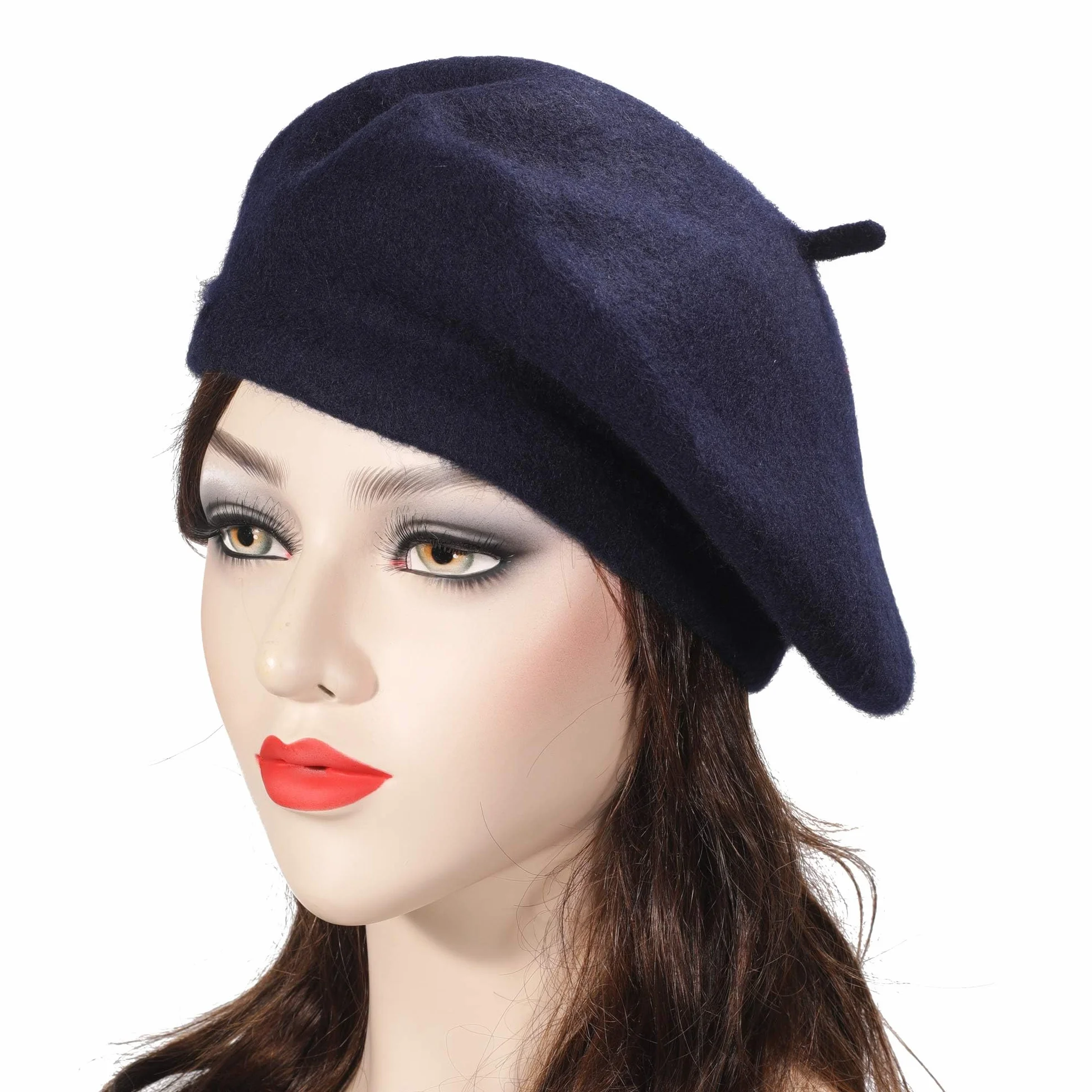 ZLYC Damski klasyczny beret w stylu francuskiego artysty, granatowy, jeden rozmiar