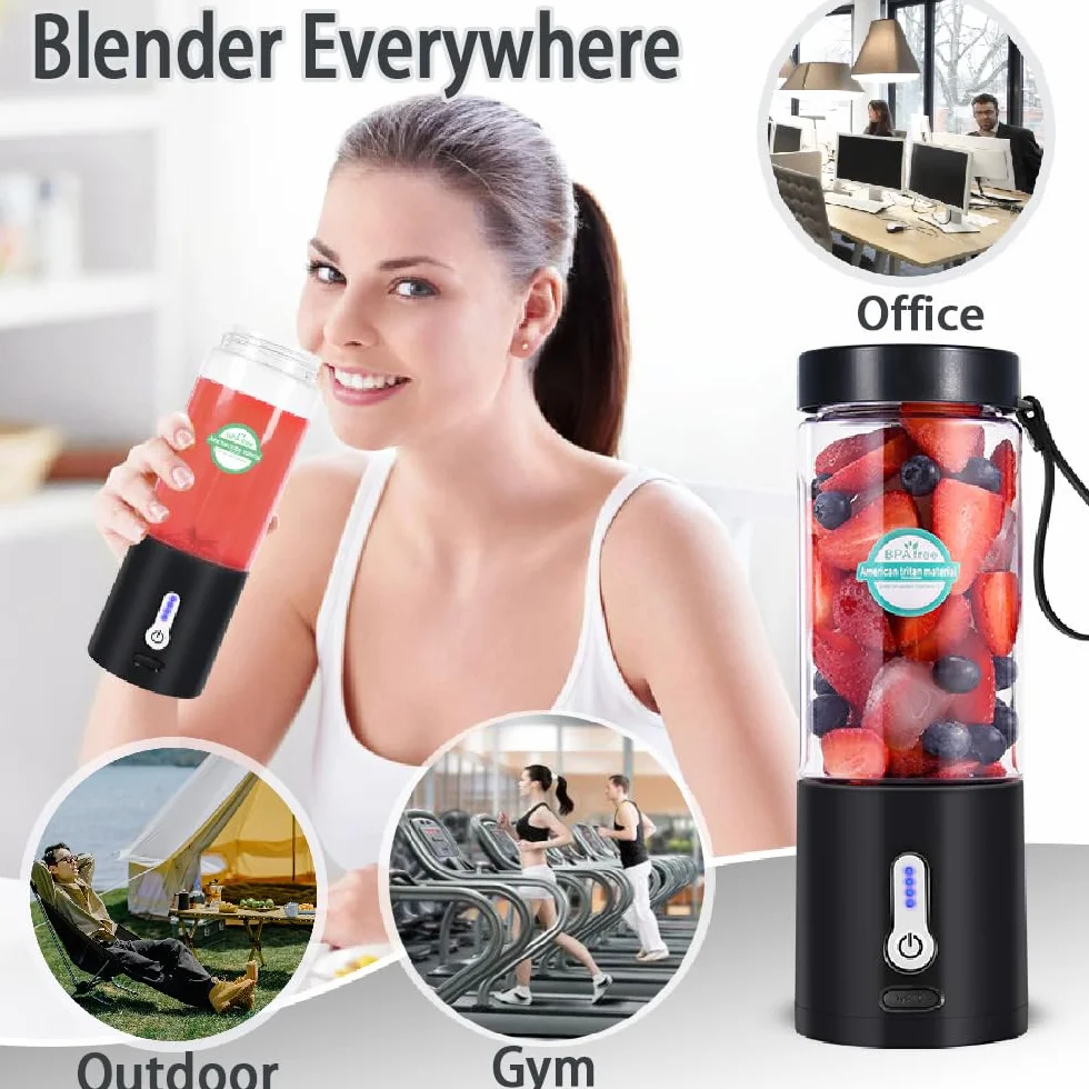 Przenośny blender do smoothie USB-C 6 ostrzy stal nierdzewna mini sokowirówka bez BPA