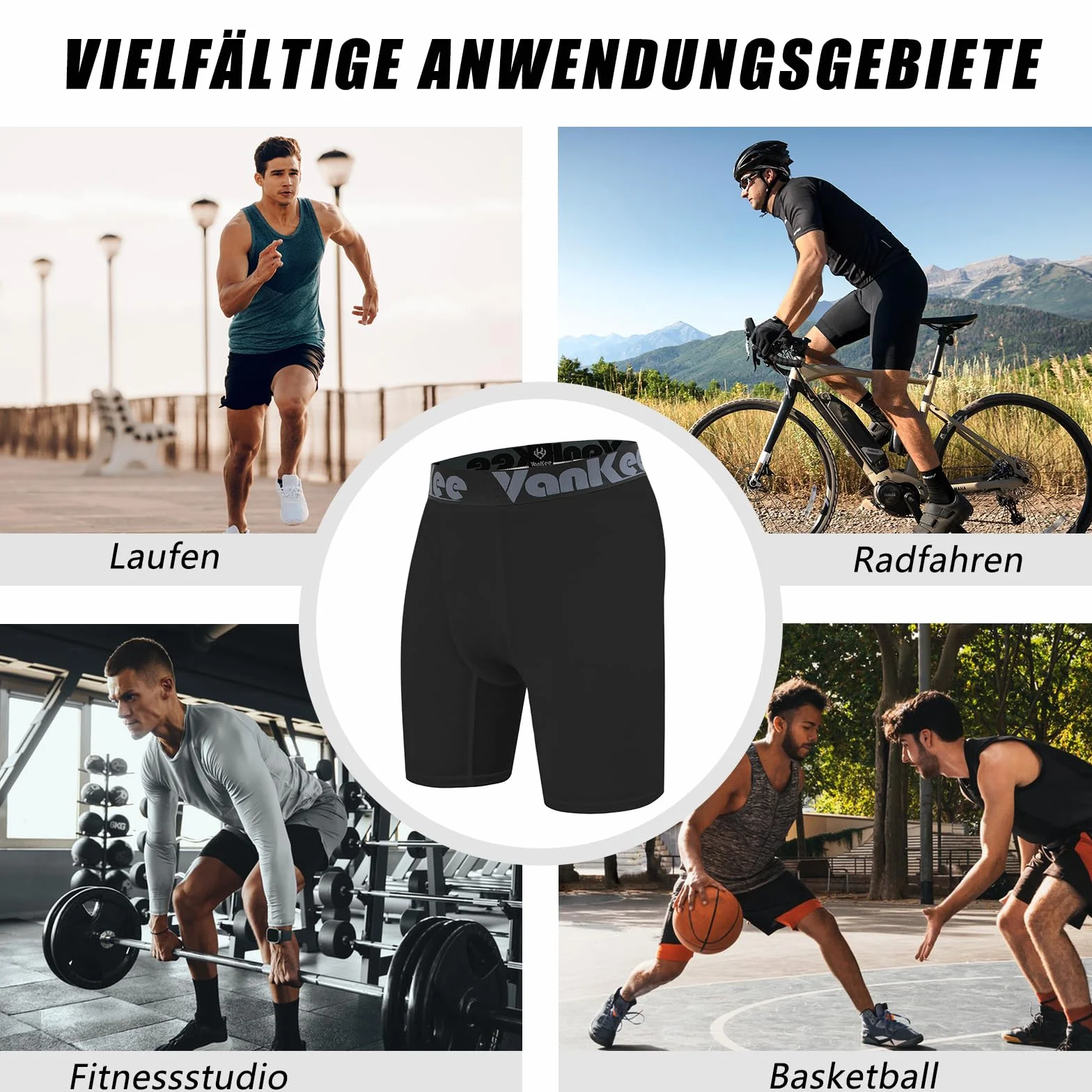 Męskie spodenki kompresyjne Sport Mesh Design Anti Chafing Wicking Fabric Quick Dry Base Layer Krótka bielizna sportowa do biegania Jazda na rowerze Trening Piłka nożna