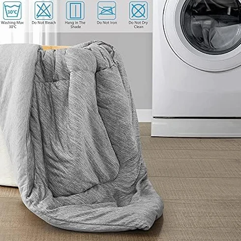 Luxear Odświeżający koc z technologią Arc-Chill 3.0 (Q-Max >0,5), dwustronna kołdra letnia, na łóżko, sofę, miękka bawełna nadająca się do prania,200 x 220cm,szary