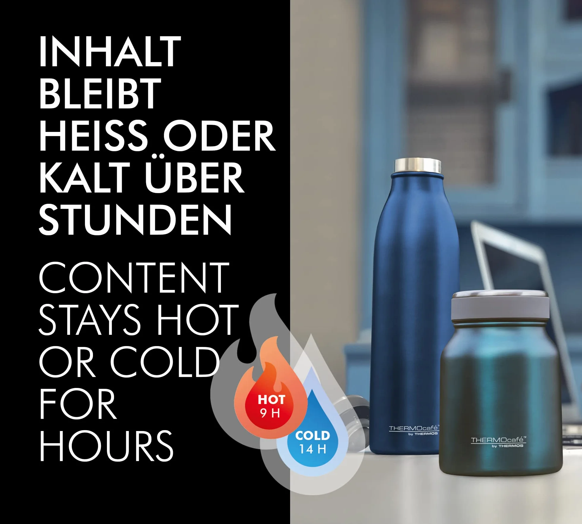 TC FOOD JAR 0,50 l, teal mat, pojemnik termiczny na jedzenie ze stali nierdzewnej, 9 h gorący/14 h zimny, pojemnik na lunch, izolowane naczynie na zupę, musli, by THERMOS, do zmywarki, kubka ze stali