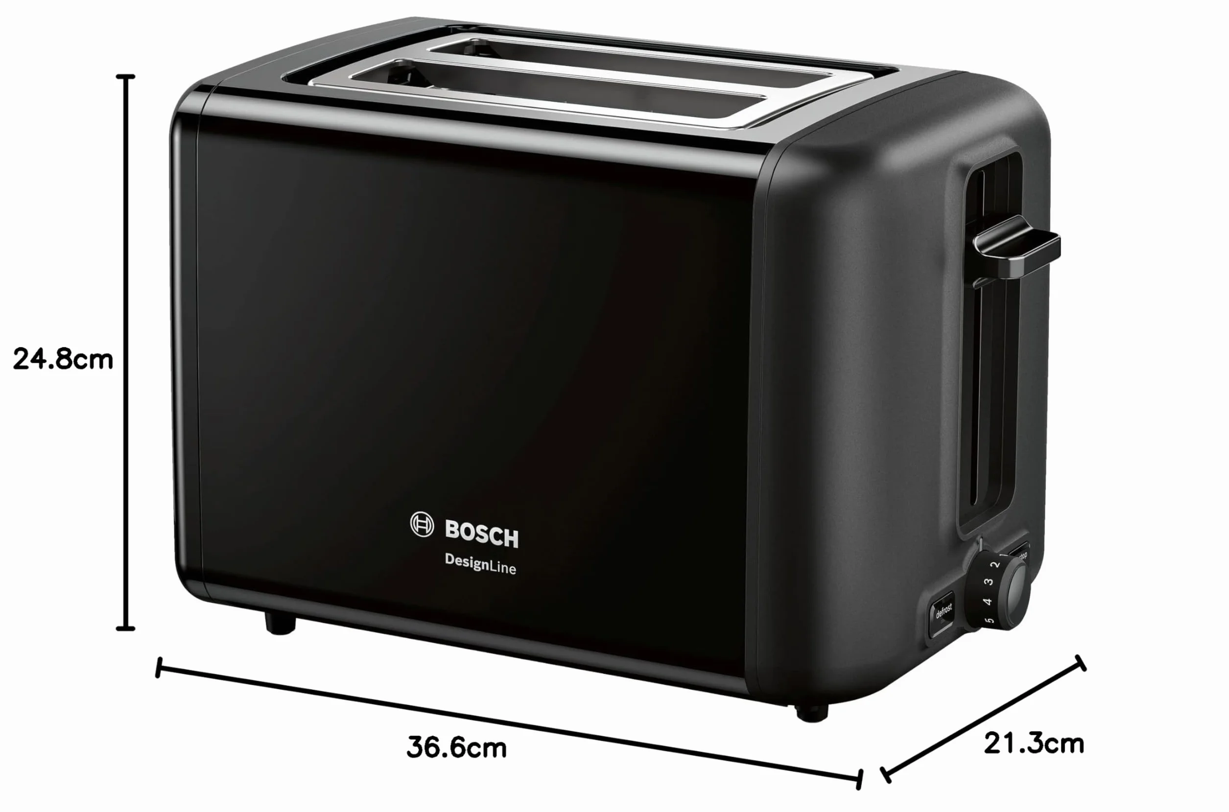 BOSCH TAT3P423 Toster 970 W czarny srebrny