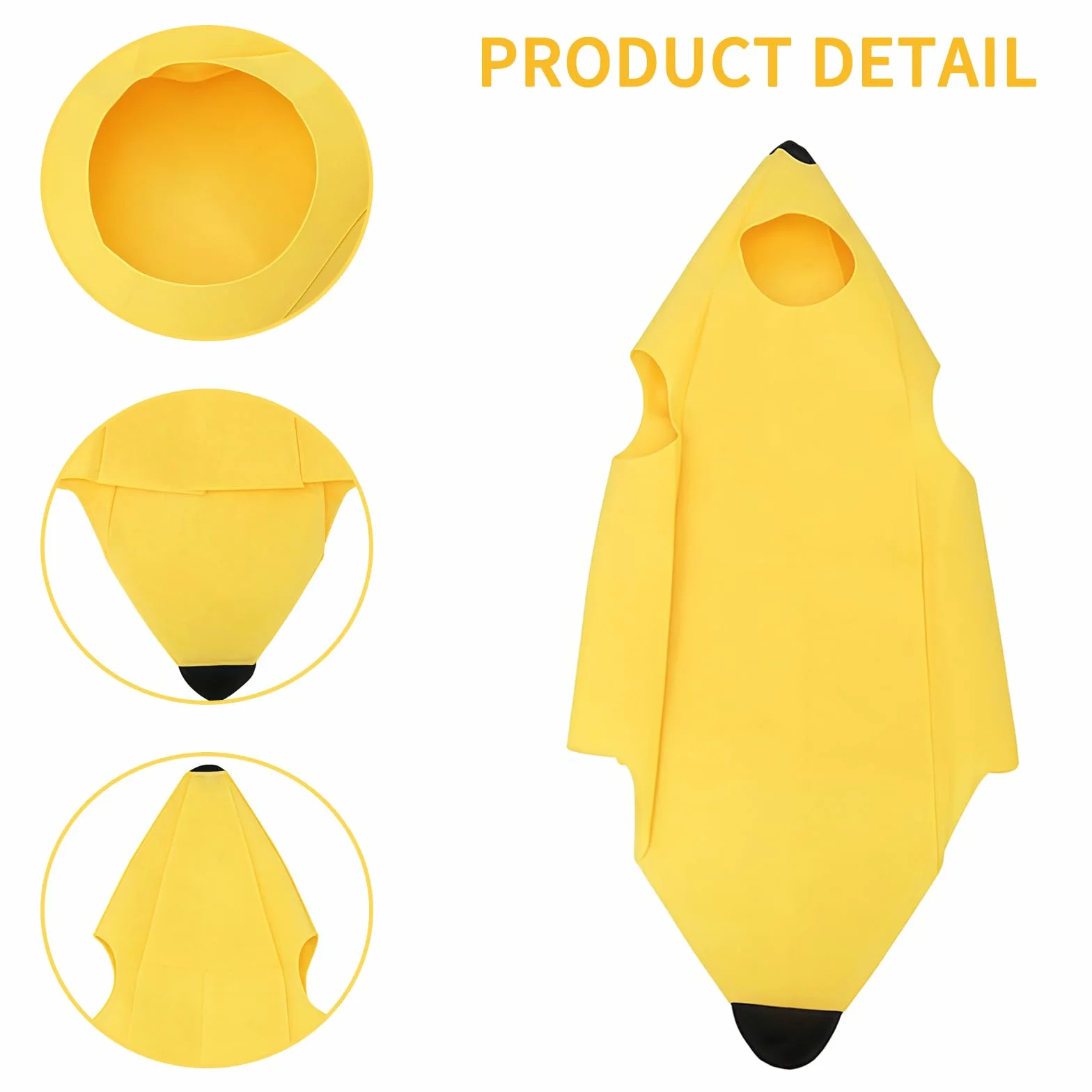 Zabawny kostium bananowy dla dorosłych, uniseks, z żółtymi okularami, na karnawał, Halloween, cosplay, zabawny kostium dla mężczyzn i kobiet, 150-175 cm