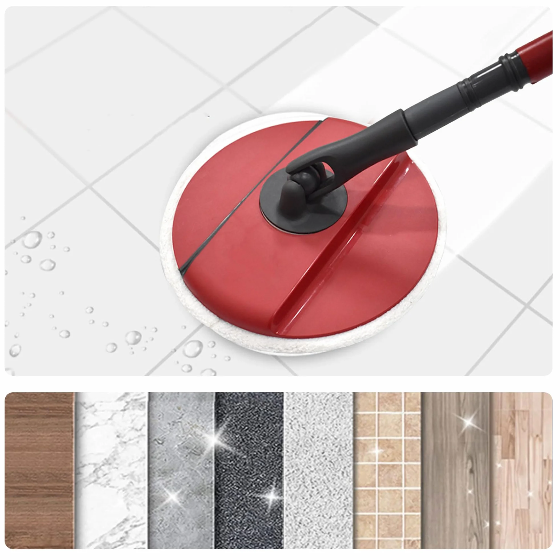 Wkład z mikrofibry do Vileda Spin and Clean Mop, wymienna głowica mopa czerwony