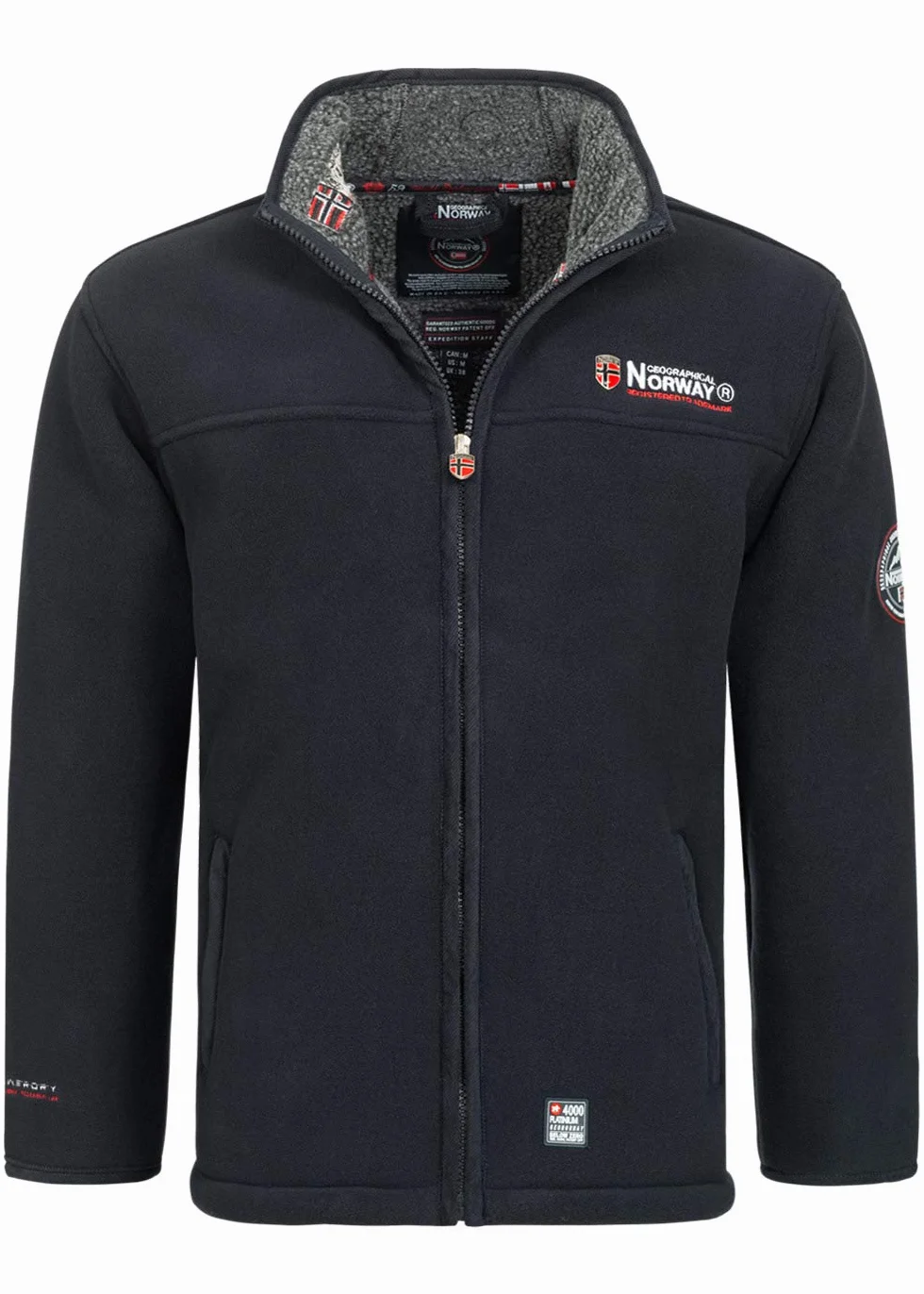 Geographical Norway Ureka Kurtka polarowa męska, z ciepłą podszewką z pluszu, rozmiar S–XXXL