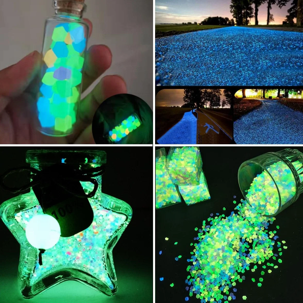 Kolorowy świecący piasek żwir fluorescencyjny kamienie dekoracyjne do akwarium ogrodnictwa 6000 szt.