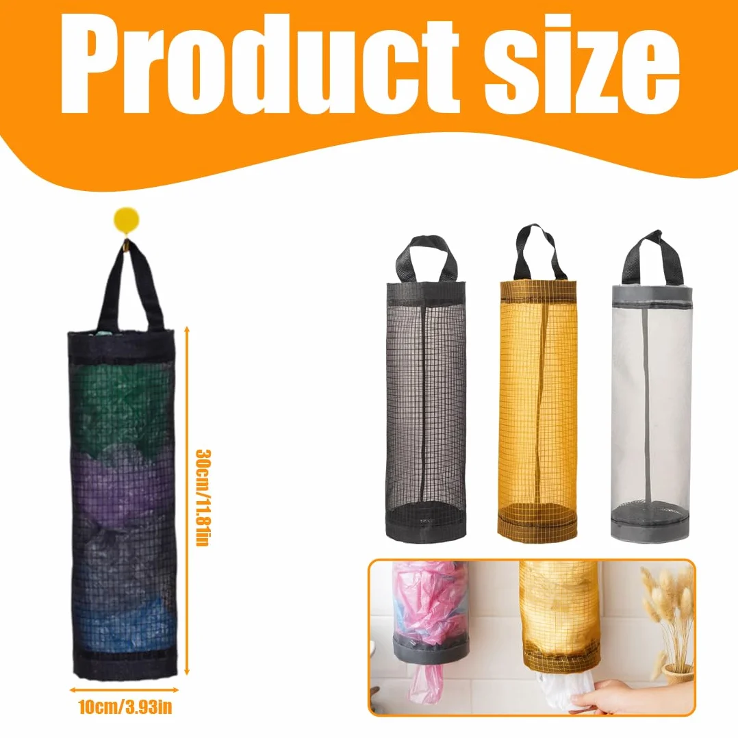 Plastikowy wieszak na śmieci składany organizer kuchenny 10 x 30 cm szary czarny żółty