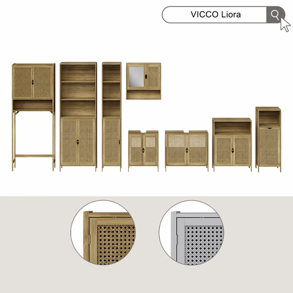 Vicco Szafka Midi "Liora", Bambus, 60 x 80 cm