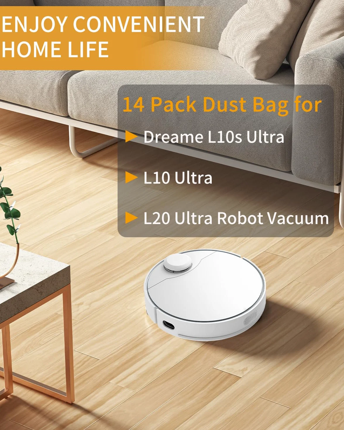 14 sztuk worków do odkurzacza akcesoria do Dreame L10s Ultra / L10 Ultra/L20 Ultra/Xiaomi X10+, duża pojemność 2,5 l, ZZ3280