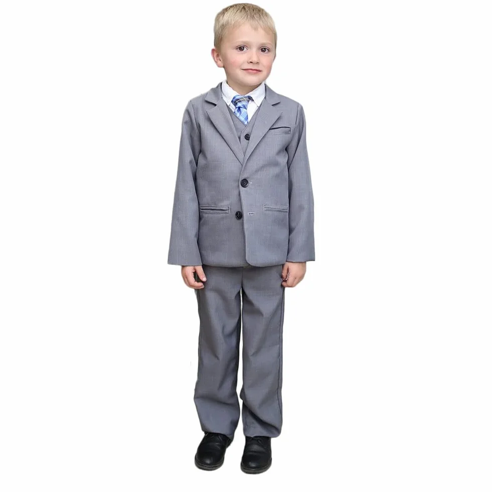 3-częściowe garnitury chłopięce slim fit, klasyczny chłopięcy, formalny garnitur, sukienka na wesele, ŻÓŁTY, 14 lat
