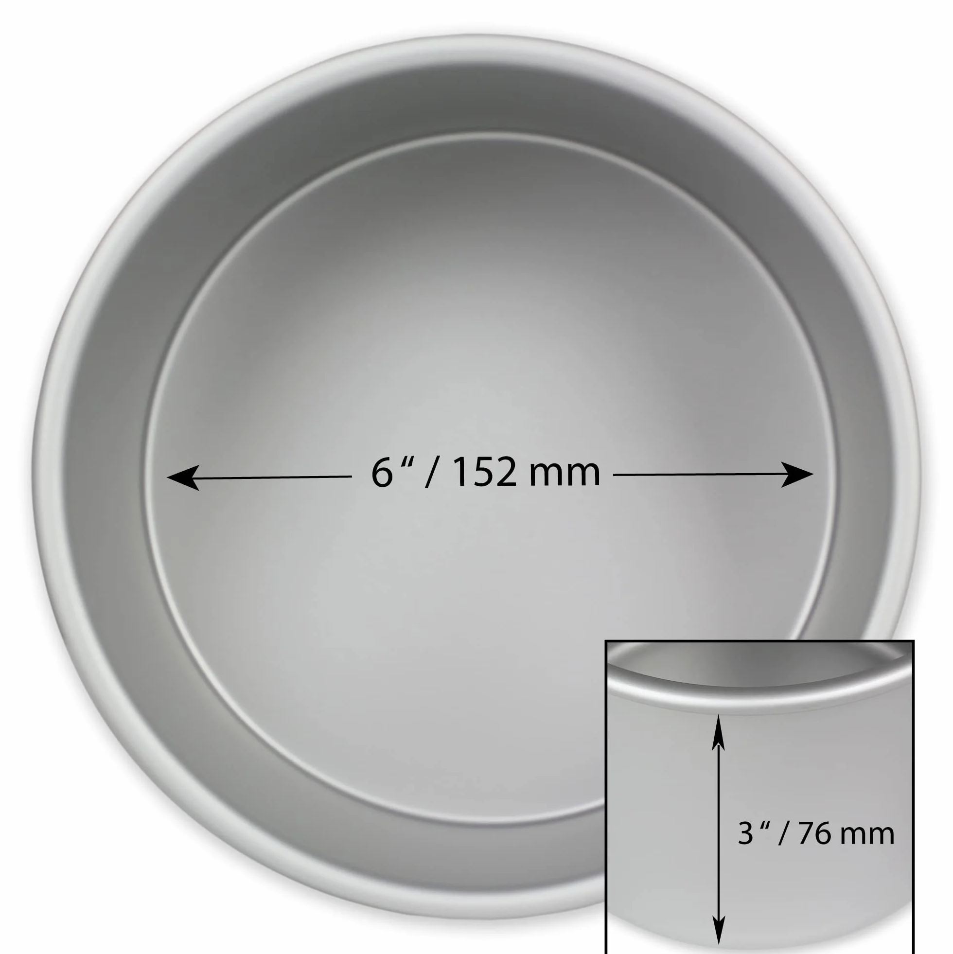 PME RND063 anodyzowany aluminiowy okrągły Cake Pan 15,2 cm
