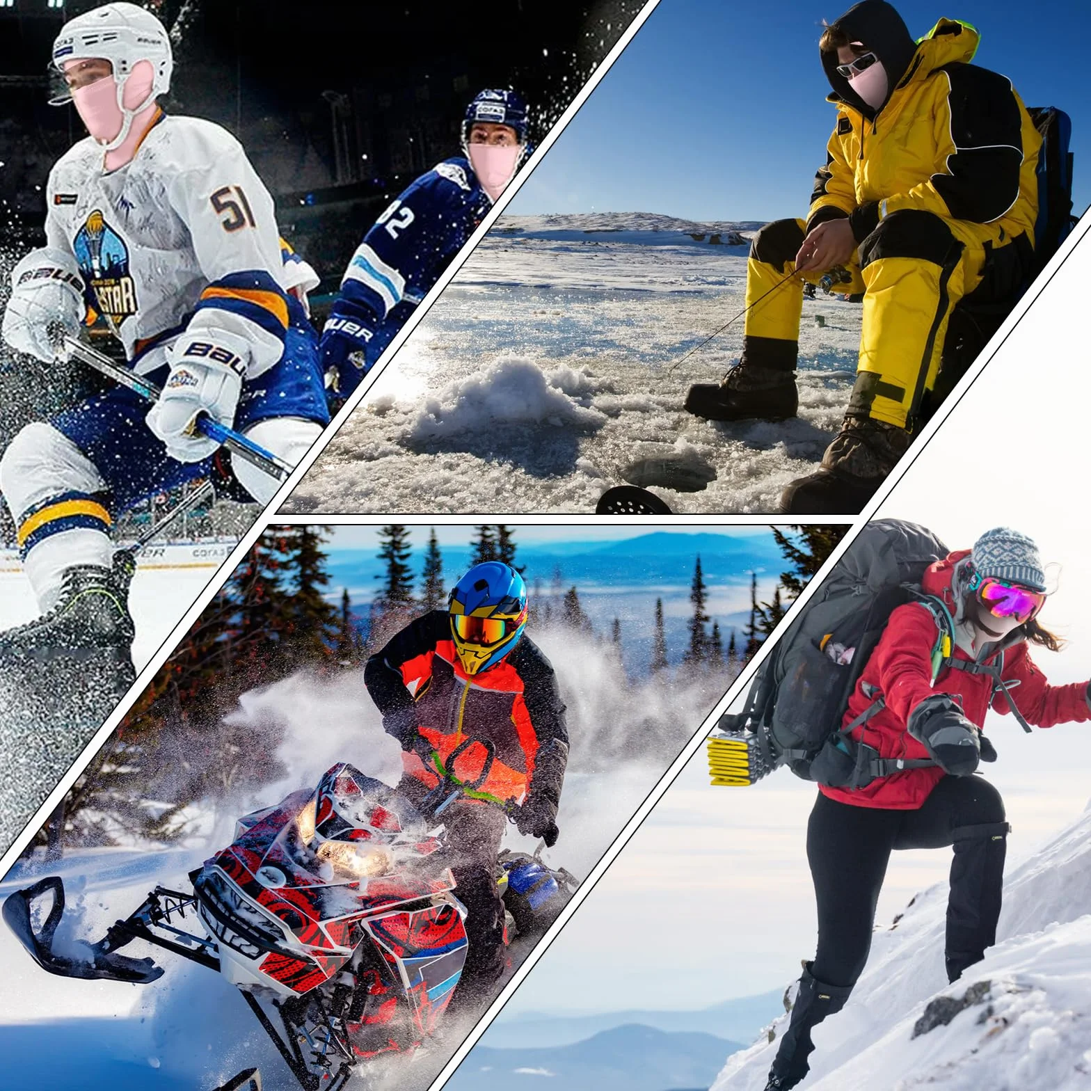 Kominiarka narciarska, maska narciarska, dla dzieci, chłopców, dziewczynek, na zimę, jesień, wiatroszczelna kominiarka motocyklowa na narty, snowboard, rower, czerwona, Rosa, 3XS-S