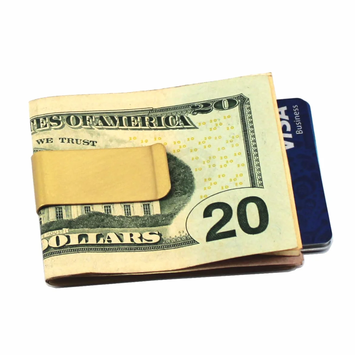 Metalowy mosiężny klips na pieniądze na gotówkę smukły biznesowy uchwyt na karty kredytowe złote banknoty portfele klips dla mężczyzn i kobiet Medifier smukłe lekkie kieszonkowe klipsy na pieniądze