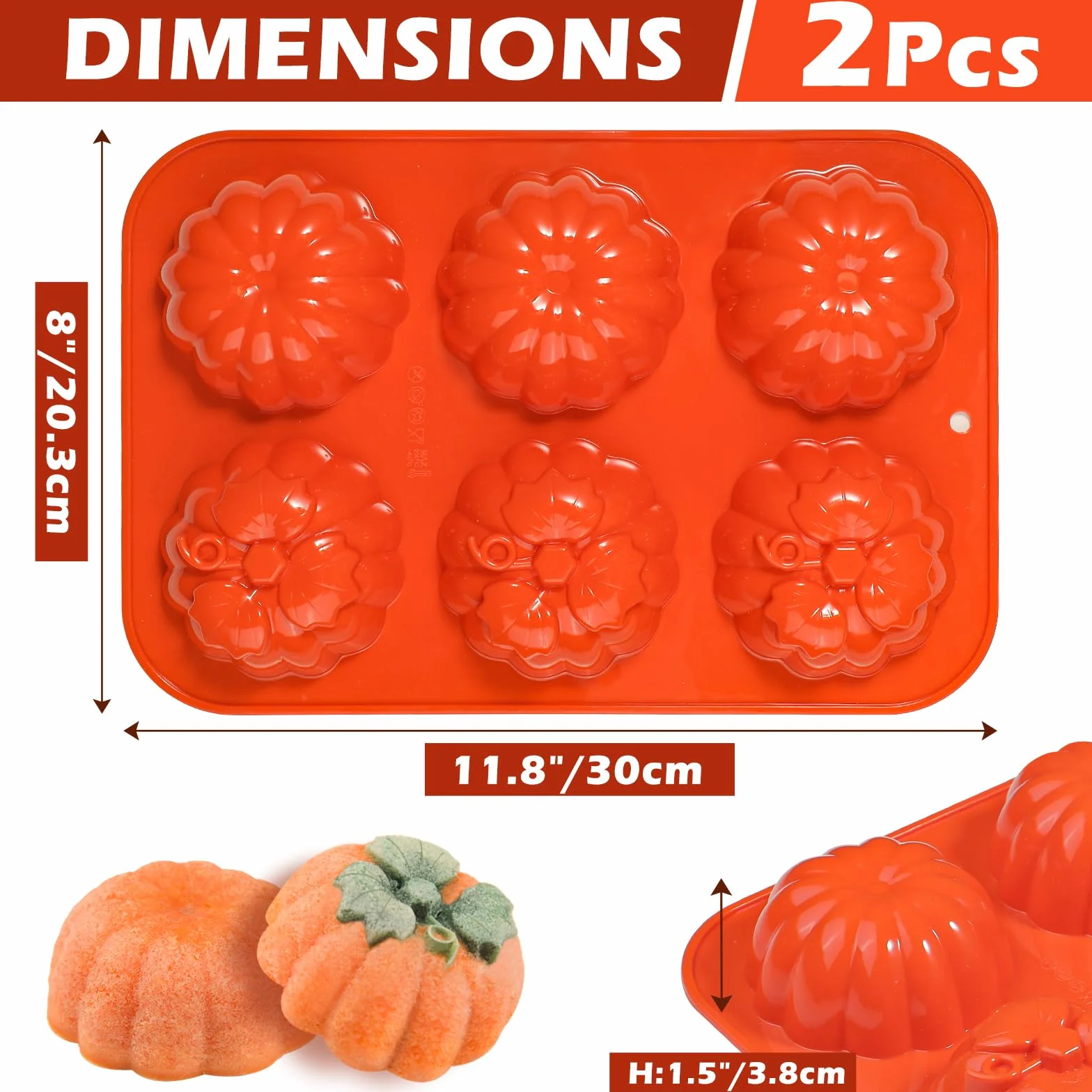 Kamehame silikonowa forma do dyni 2 szt. 6 wnęk Halloween dekoracja