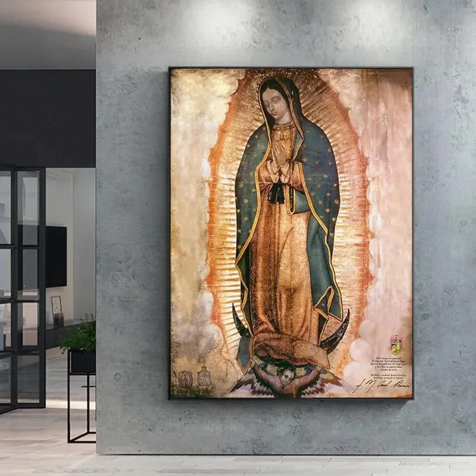 CHAOJIART Obraz na płótnie HD Matka Boska z Guadalupe dekoracyjny 20 x 30 cm