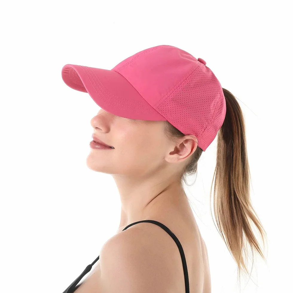 Basecap damska czapka z daszkiem na lato, z siateczki, czapka bejsbolowa, szybkoschnąca, oddychająca, lekka, chroniąca przed słońcem, regulowana czapka bejsbolowa, damska czapka rekreacyjna