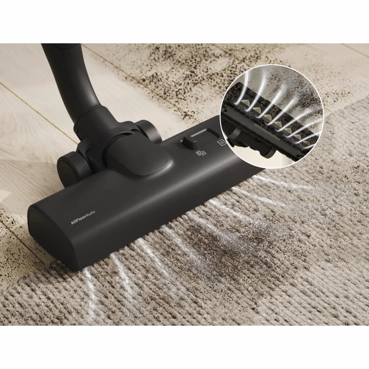 Electrolux 700 Cichy odkurzacz z torbą EB71U2LDB, bardzo cichy 59 DB, szczotka AllFloor Auto do wszystkich podłóg, zmywalny filtr higieniczny E12, promień działania 12 m, 3,5 l, jasnoniebieski denim