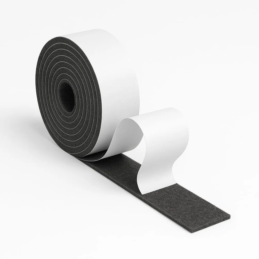 Bertoni Taśma filcowa samoprzylepna 3 cm × 1,5 m czarna 4 mm 350 g/m²