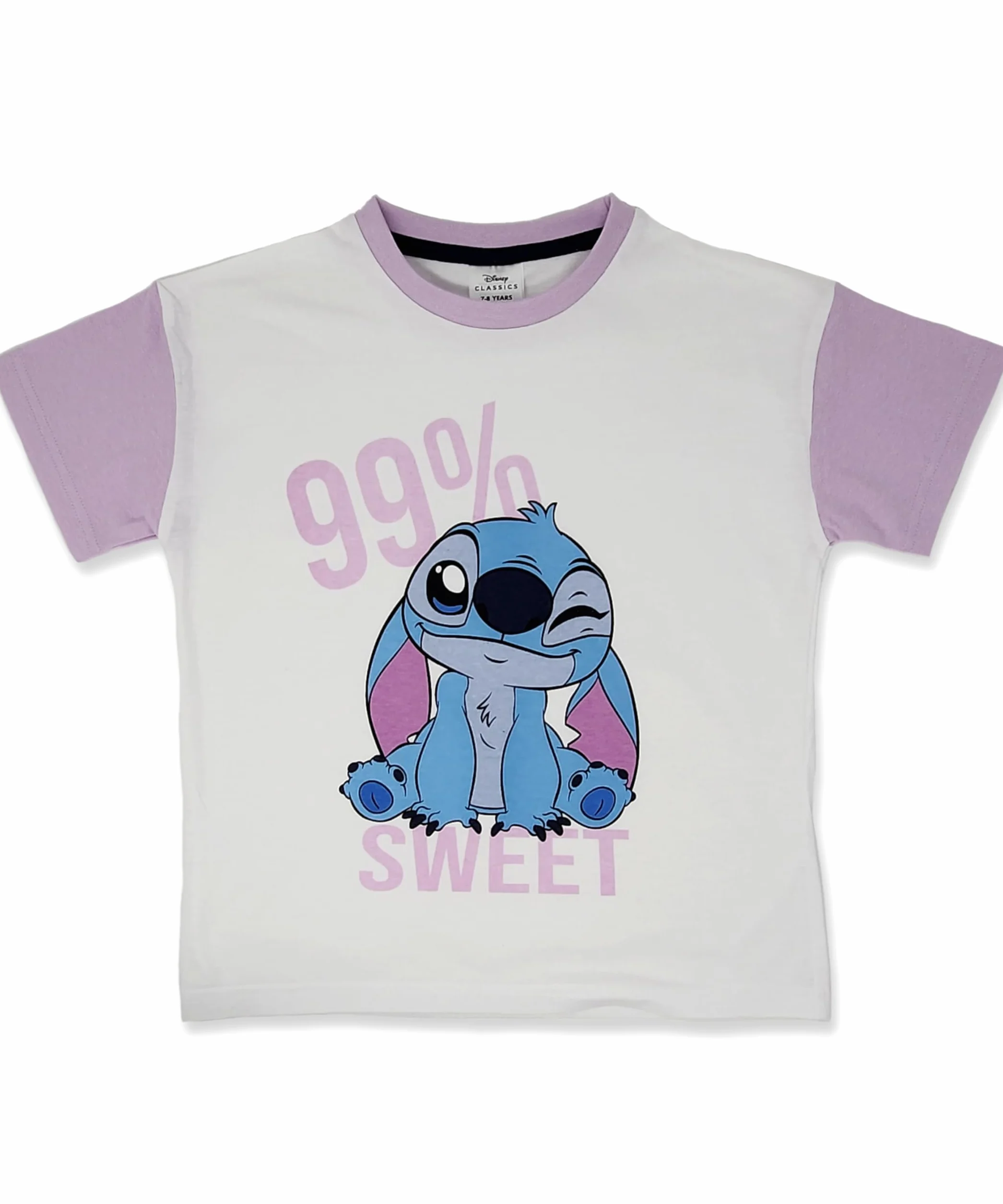Disney Lilo & Stitch 100% damska czesana bawełna, zwis na ramionach, krótka piżama