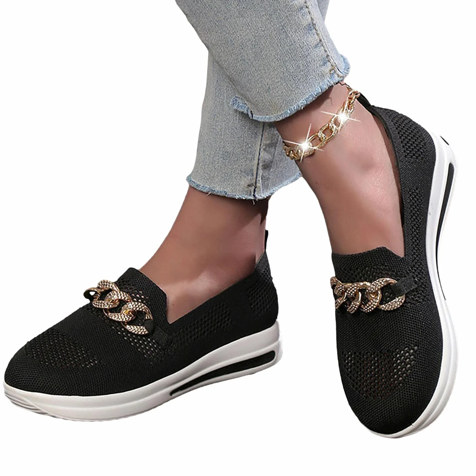 HEYCE Buty do chodzenia dla kobiet z podparciem łuku, z podparciem łuku dla kobiet, ortopedyczne, do ogrodnictwa, pracy, wędkowania, wypoczynku, zakupów, czarne