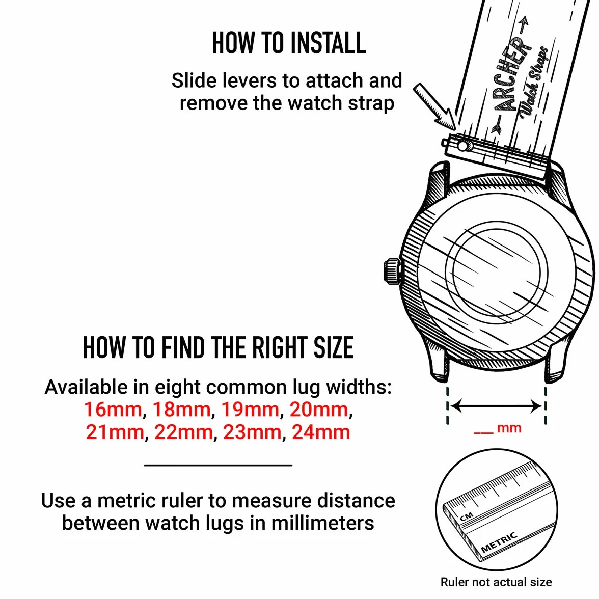 Archer Watch Straps - Wymienne Silikonowe Paski do Zegarków - Szybka Wymiana - Różne Kolory