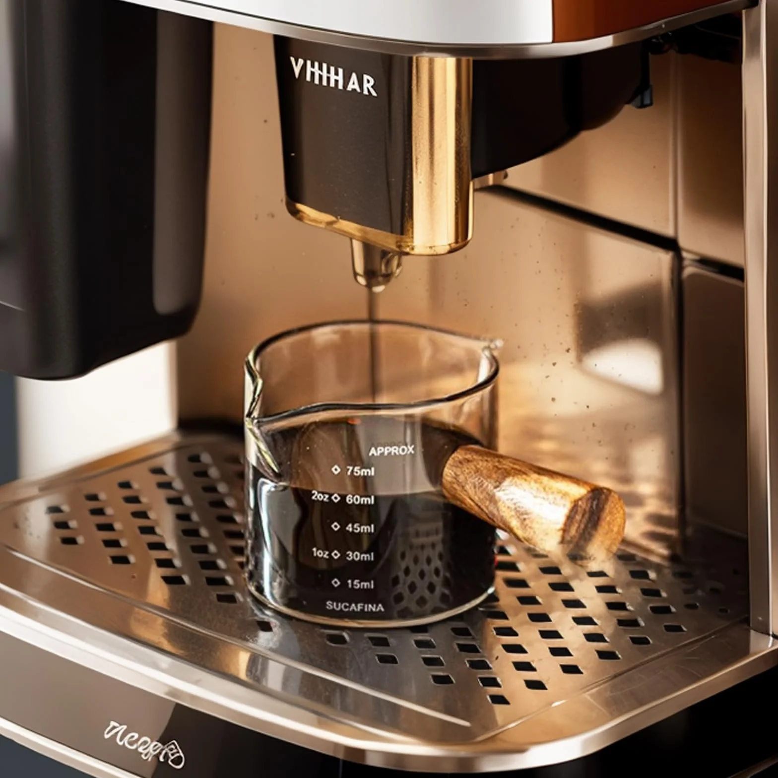 2 sztuki filiżanek do espresso z uchwytem, szklane szklanki do espresso 2.5 oz z miarką i podwójnym odpływem, wielokrotnego użytku szklana miarka z V-kształtnym wylewem do kawy, mleka, soku