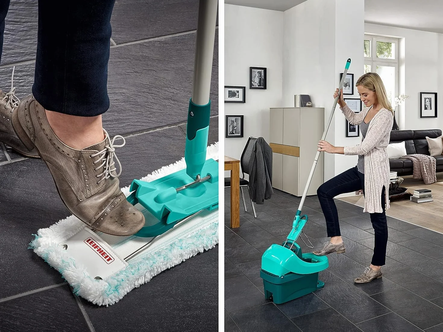 Wiadro Z Wyciskaczem Do Mopa Profi XL Na Kółkach Mop Z Nakładką Micro Duo Plus Nakładka Duster Static