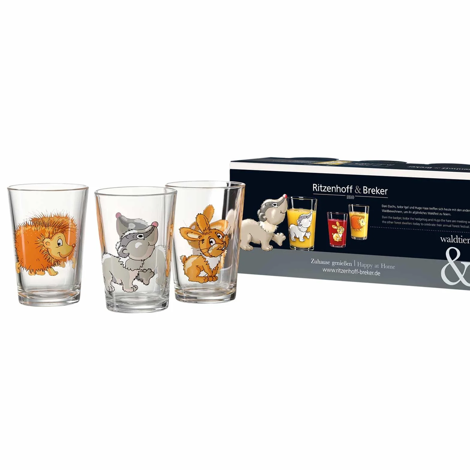 Ritzenhoff & Breker Szklanki dla dzieci zestaw 3 sztuk 205 ml zwierzęta leśne