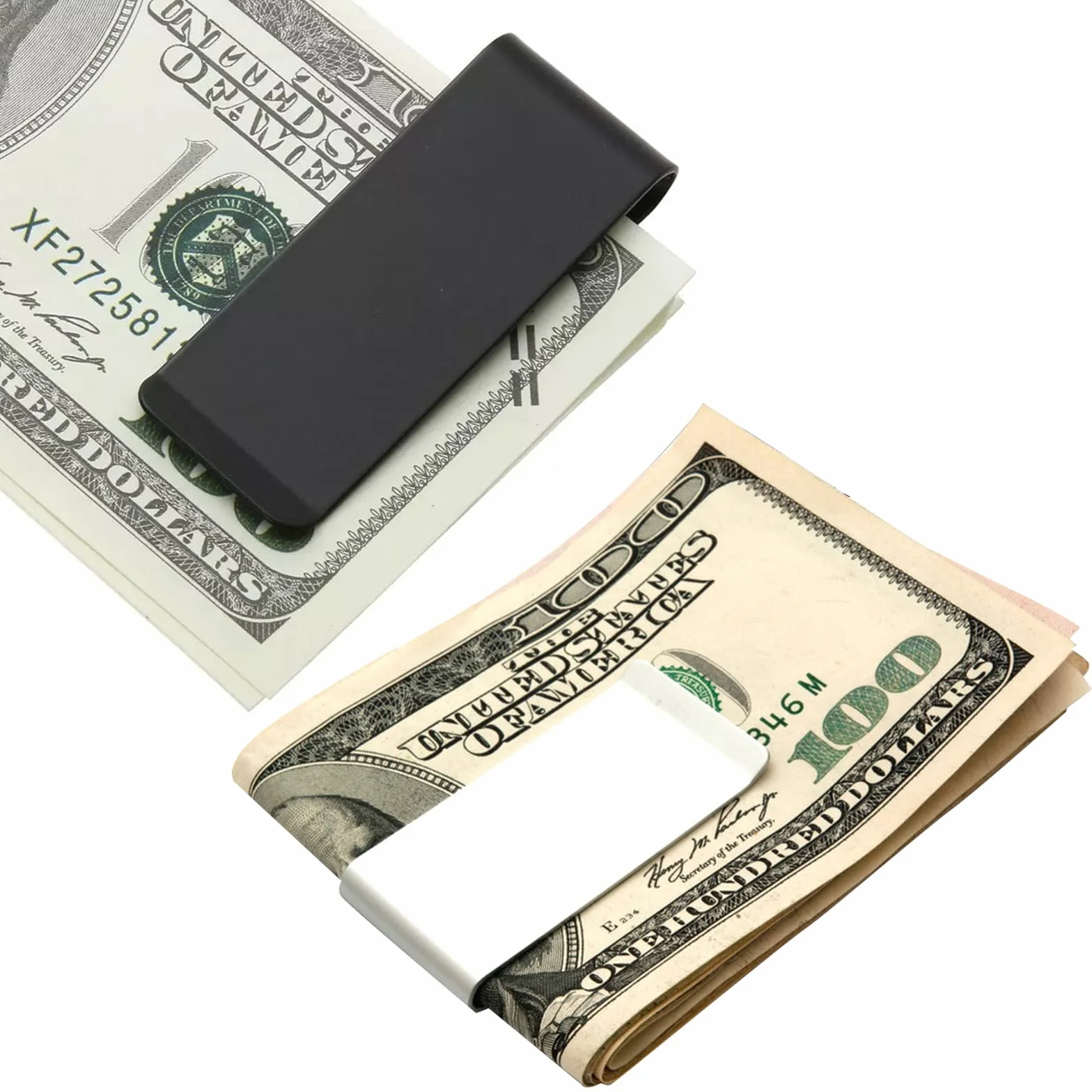 Klips do banknotów ze stali nierdzewnej, klips do banknotów ze stali nierdzewnej, męski klips do banknotów, cienki metalowy klips na pieniądze, do rachunku z klipsem na karty pieniężne, Czarny, 1 EU
