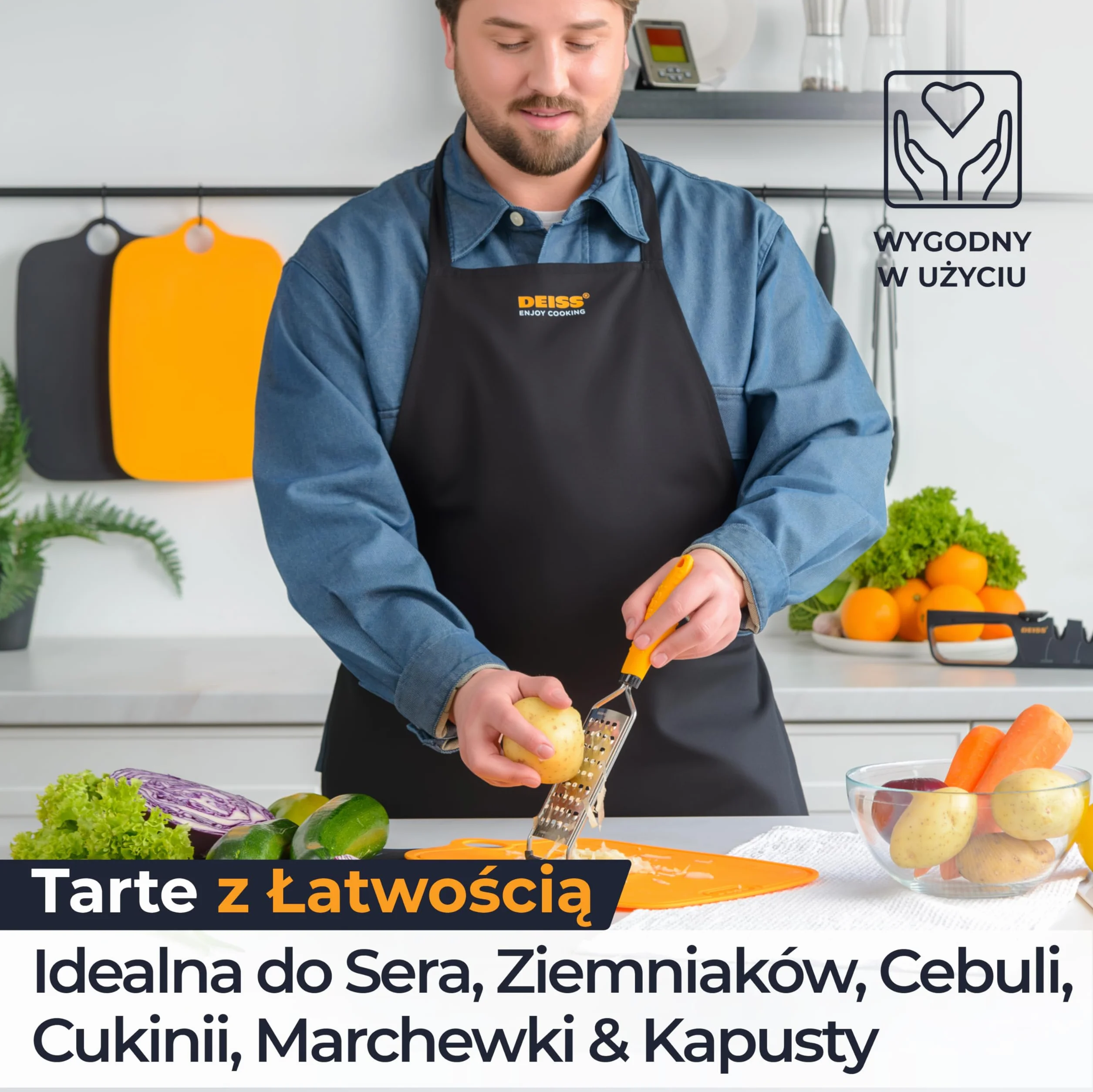 Tarka Gruboziarnista Deiss PRO do Sera Stal Nierdzewna Antypoślizgowy Uchwyt Zmywarka