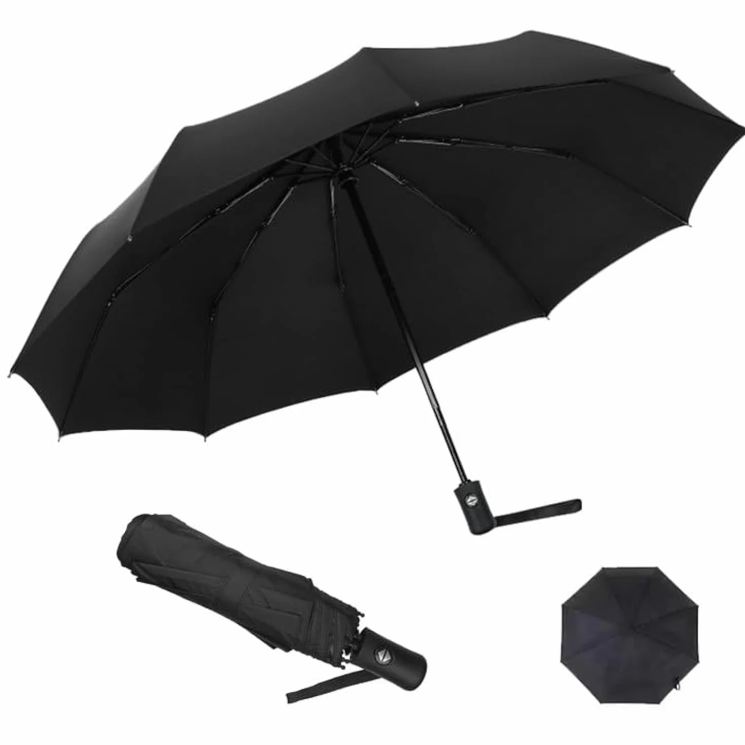 Rseuphiee Przenośny parasol, składane parasole, kompaktowy parasol kieszonkowy, automatycznie otwierany i zamykany, odporny na deszcz i wiatr