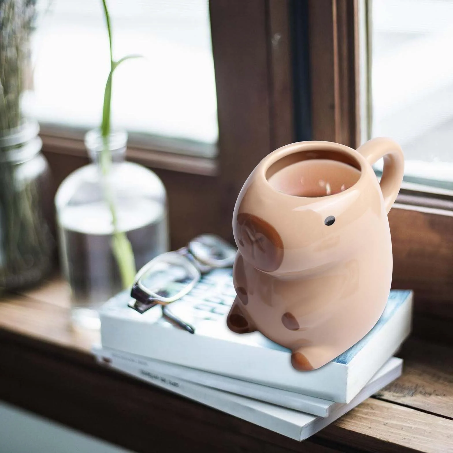 Kubek Capybara 3D ceramiczny 450 ml z pokrywką
