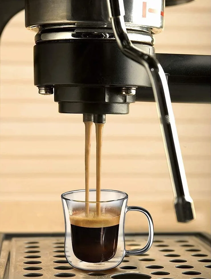 ecooe Filiżanki do kawy z podwójnymi ściankami, szklanki, herbaty, deserów, szklanki borokrzemowe, 120 ml, zestaw 2 szt