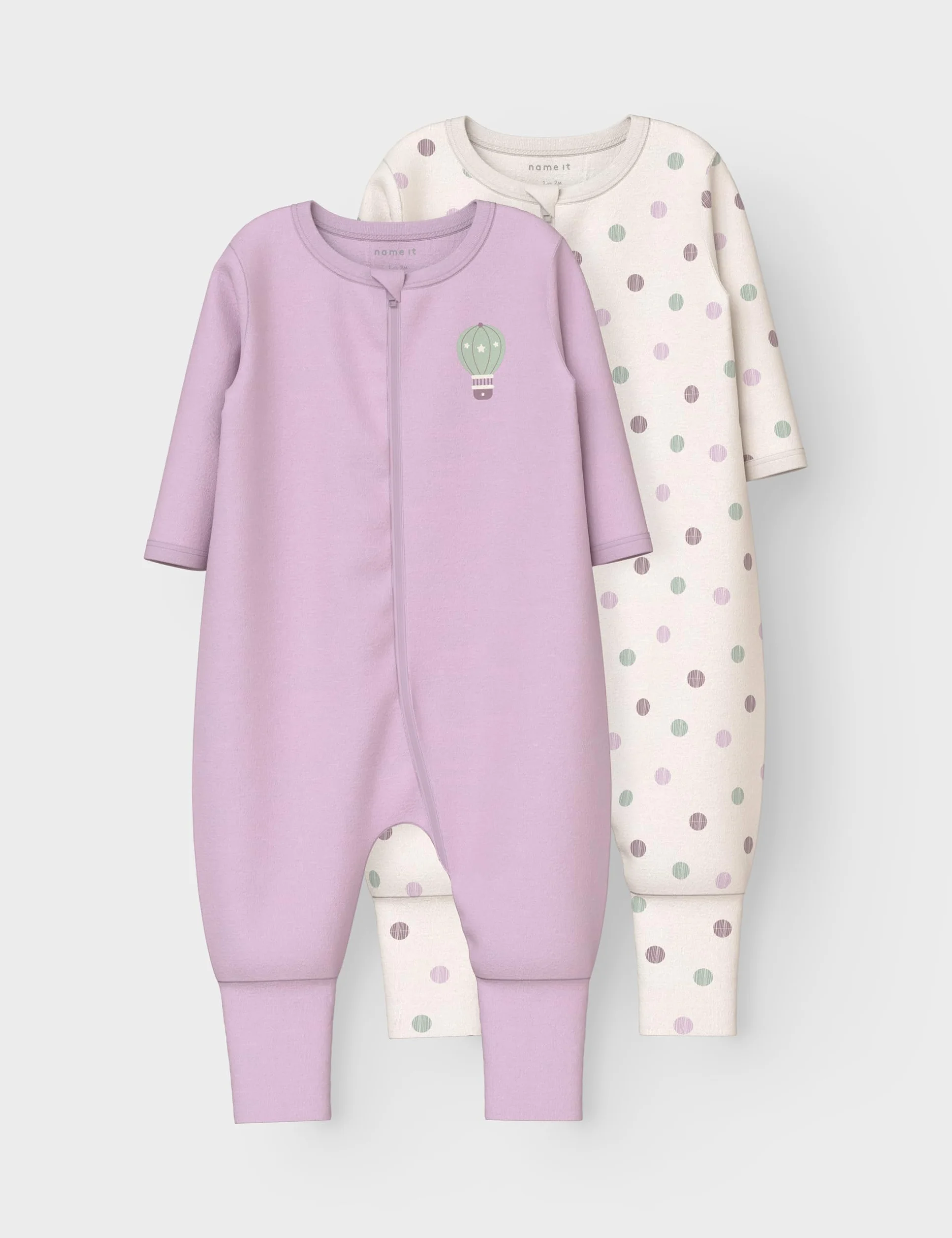 Name it baby Damski kombinezon Nbfnightsuit 2P Zip Ff Jet Dot Noos (2 sztuki), Jet Stream, 104