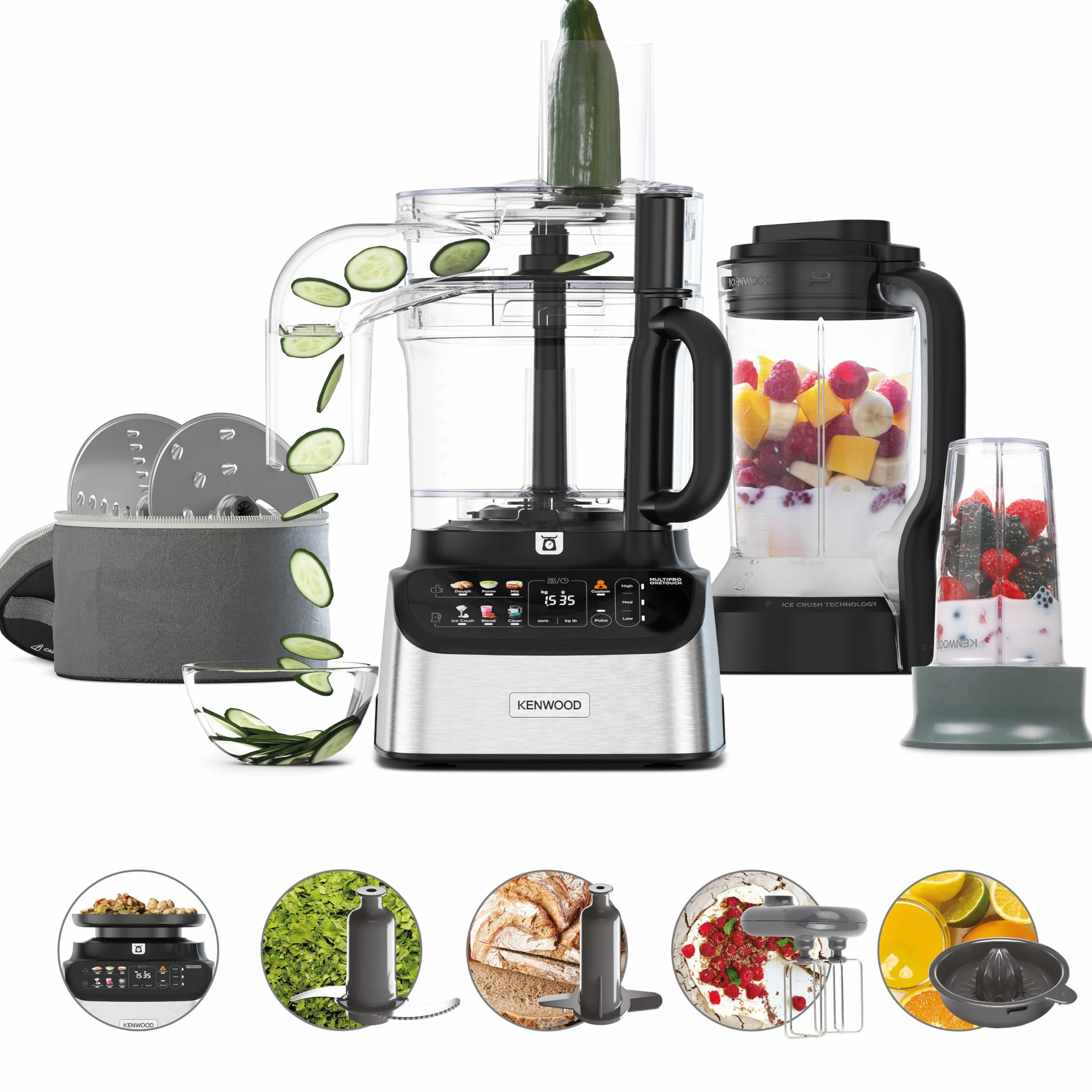 Kenwood MultiPro OneTouch FDM73.850SS wielofunkcyjny robot kuchenny 1000 W 13 akcesoriów srebrny