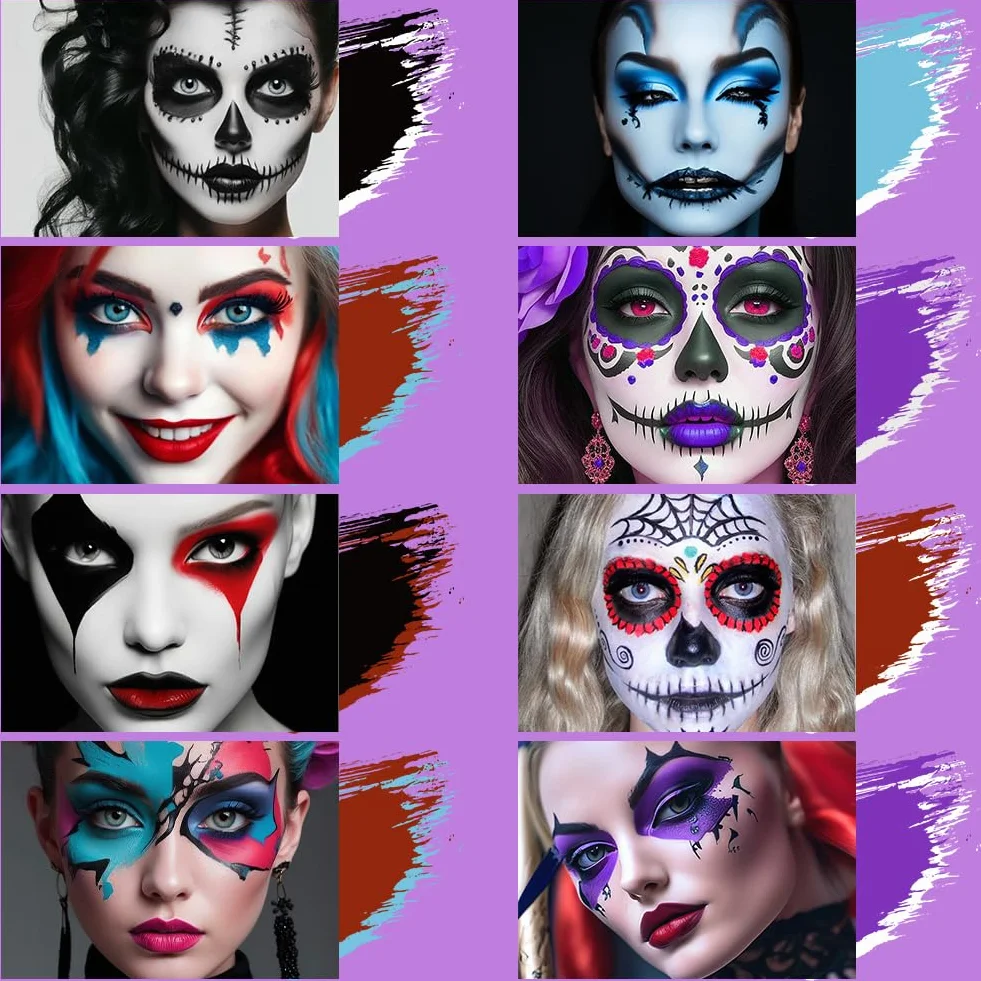 AOOWU Profesjonalny makijaż twarzy i ciała, 30 g farba do twarzy i ciała, na bazie wody Aquacolor Pojedynczy makijaż Karnawał Halloween Cosplay dla dorosłych i dzieci (niebieski jezioro)